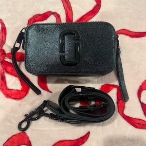 Black Crossbody Bag with Strap